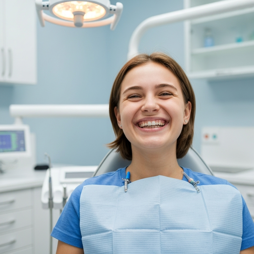 Happy dental patient